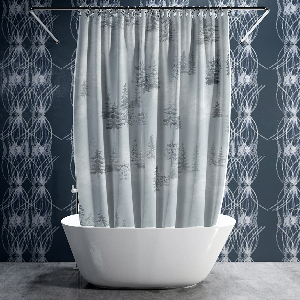 Forest Curtain with Wall Paper Mock Up Adjusted